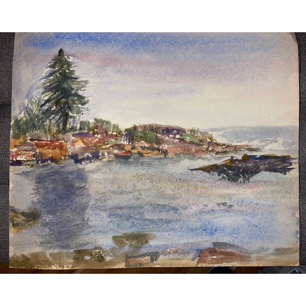 16” x 14.5” Watercolor Painting Unknown Artist No Frame